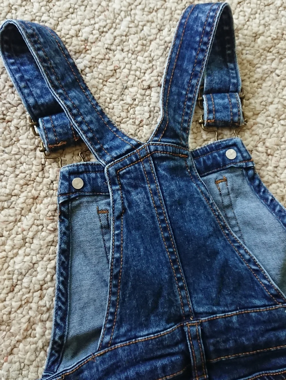 7 For All Mankind Toddler Girls Dark Wash Denim Overalls Size 4T
